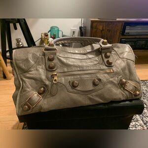 Balenciaga City Bag in Taupe with Rose Gold Hardware EUC